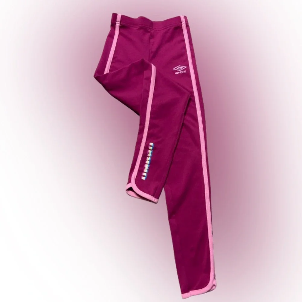Umbro Kids' Magenta Leggings with Pink Stripes